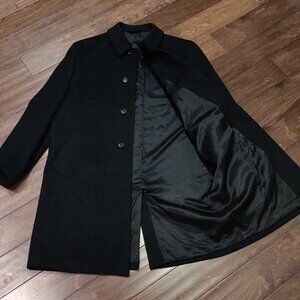 Jos. A. Bank Executive Collection Black 100% Wool Men's Top Coat SIZE 46L